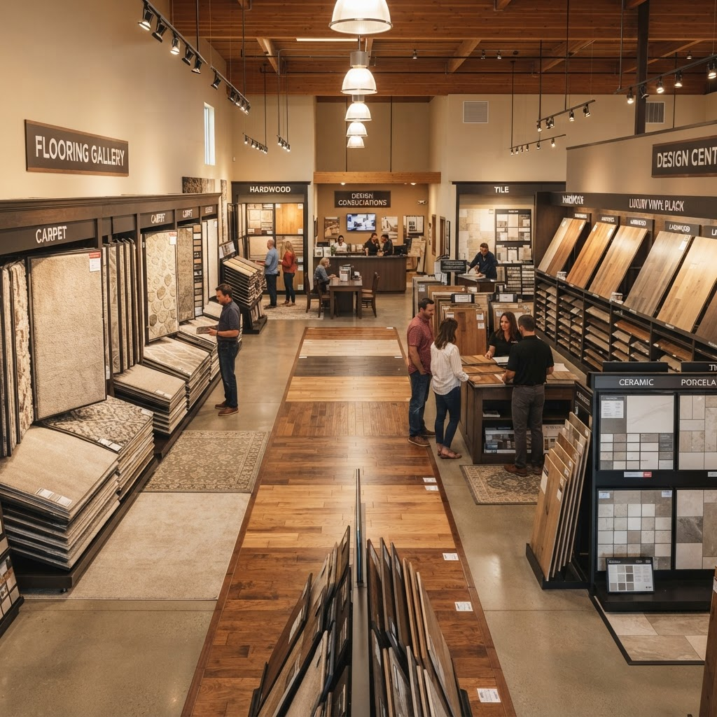 Inside the New Bedford Floor Covering showroom